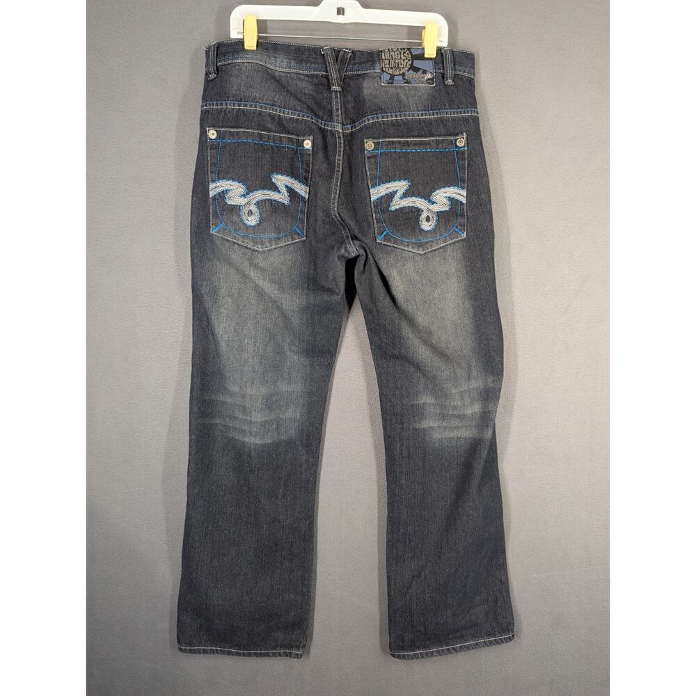 5ive Jungle & Co Jeans Size 36 (36x31) Blue Denim Baggy Wide Leg Y2K Streetwear